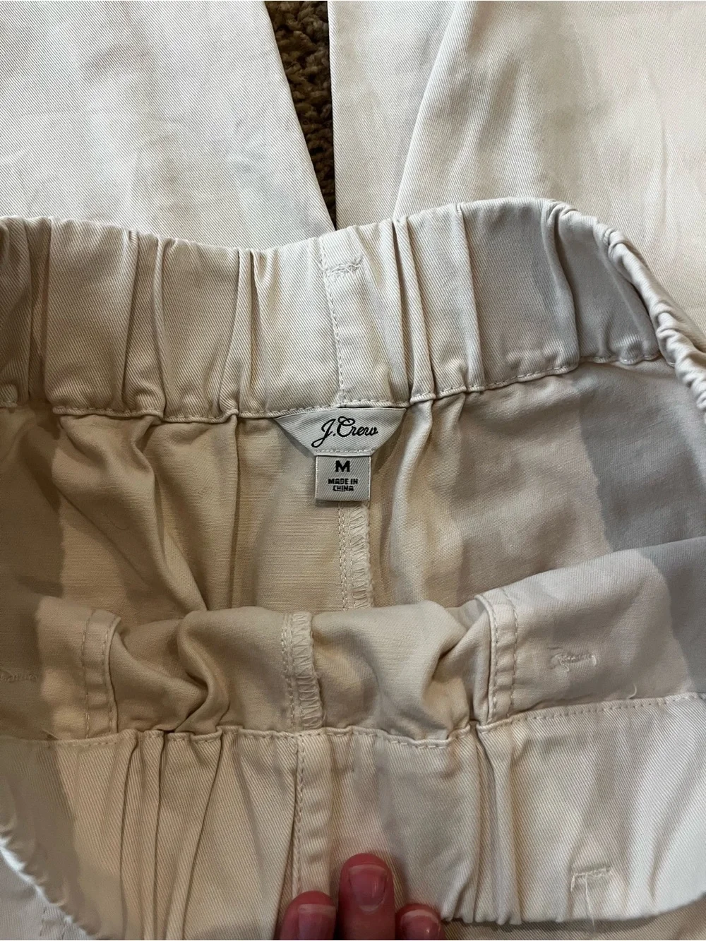 J. Crew straight leg Cotton Pants in Cream